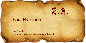 Rau Mariann névjegykártya